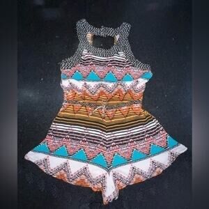 NWOT The Xhilaration Aztec Boho Romper TRIBAL PRINT ROMPER SZ S